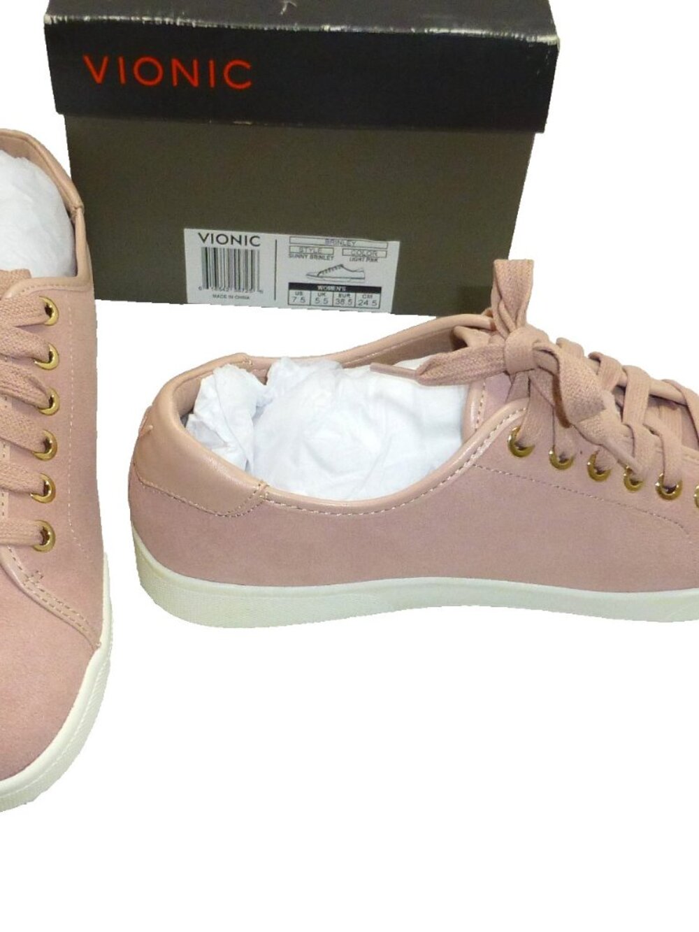 Vionic Sunny Brinley light pink rose sneakers shoes water resistant suede 7.5